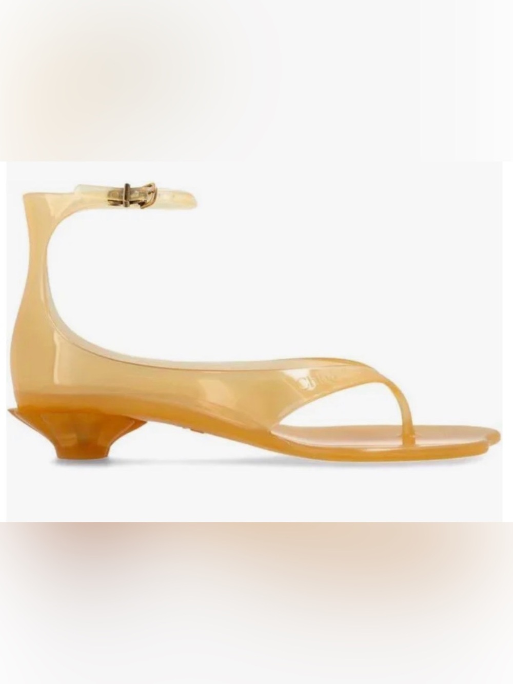 CHLOE Women's Tan Jelly Ankle-Strap Thong Sandals - Picture 4 of 5